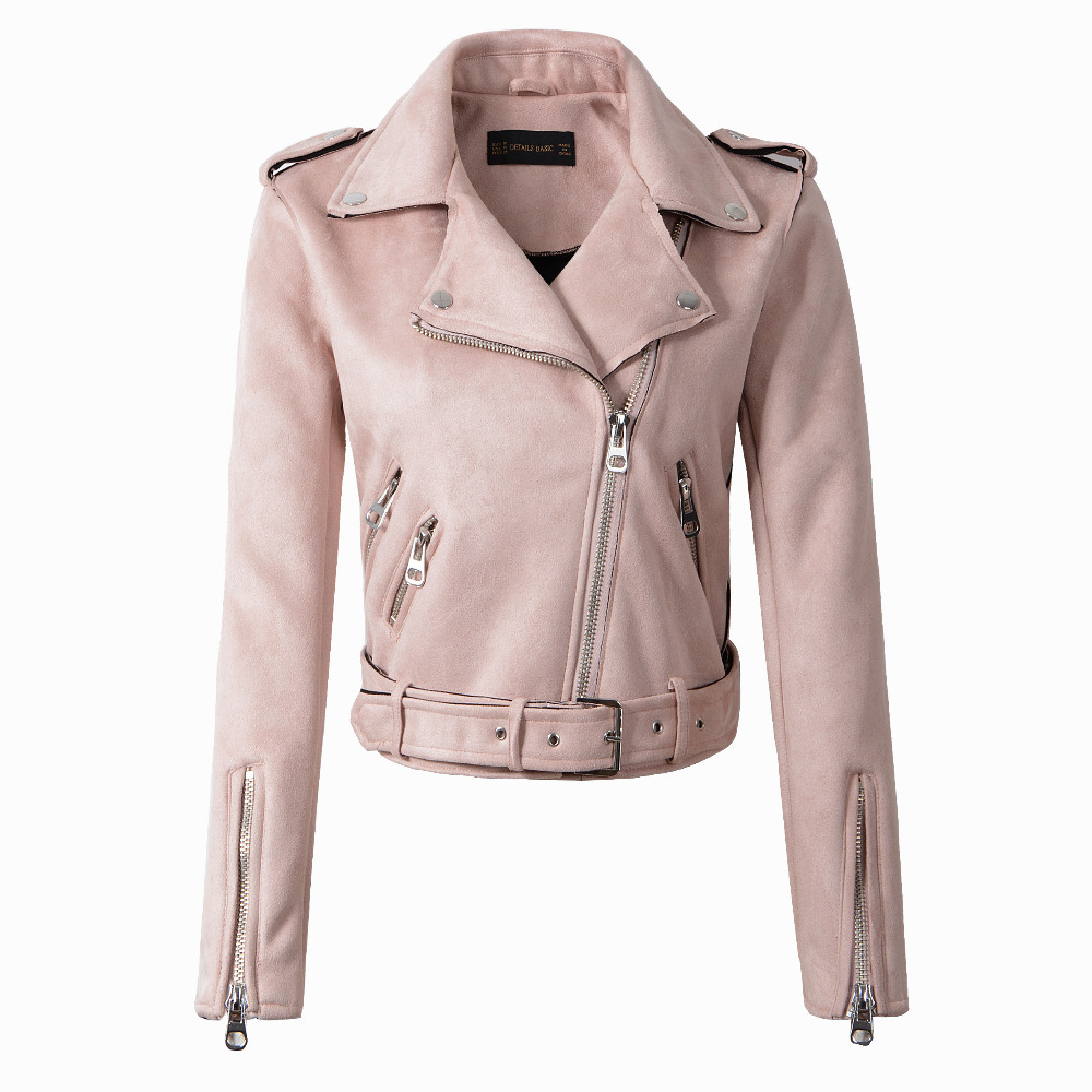 New Arrial Women Suede Faux Leather Jackets Lady Fashion Motorcycle ...