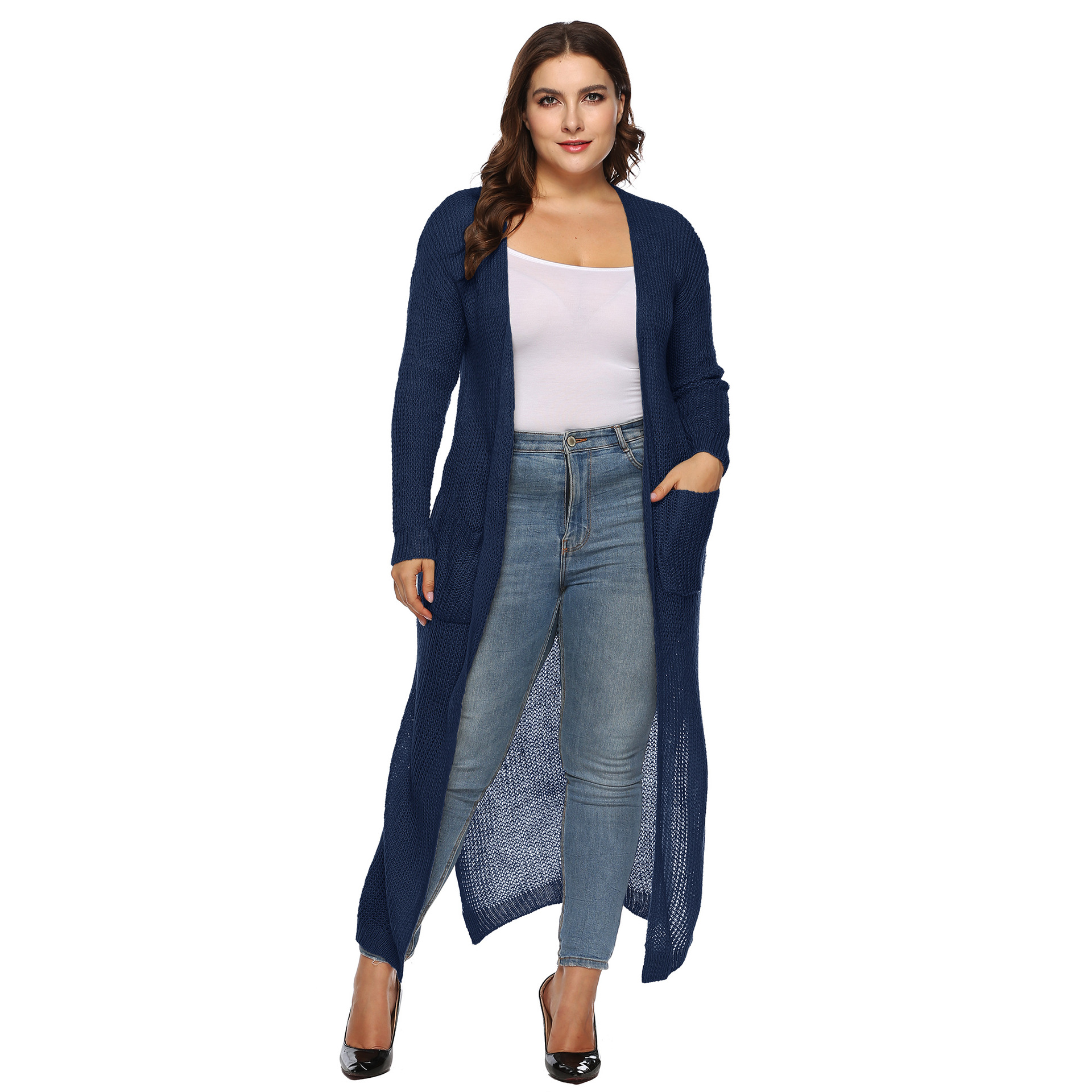 long navy blue cardigan