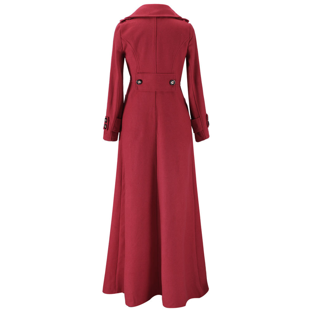 Floor Length Red Coat Women Jackets Cashmere Blend Long Sleeve Maxi ...
